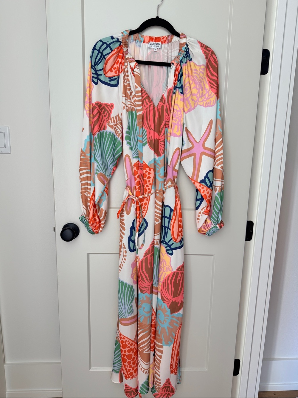 Crosby Multicolor Seashell Print Silk Dress